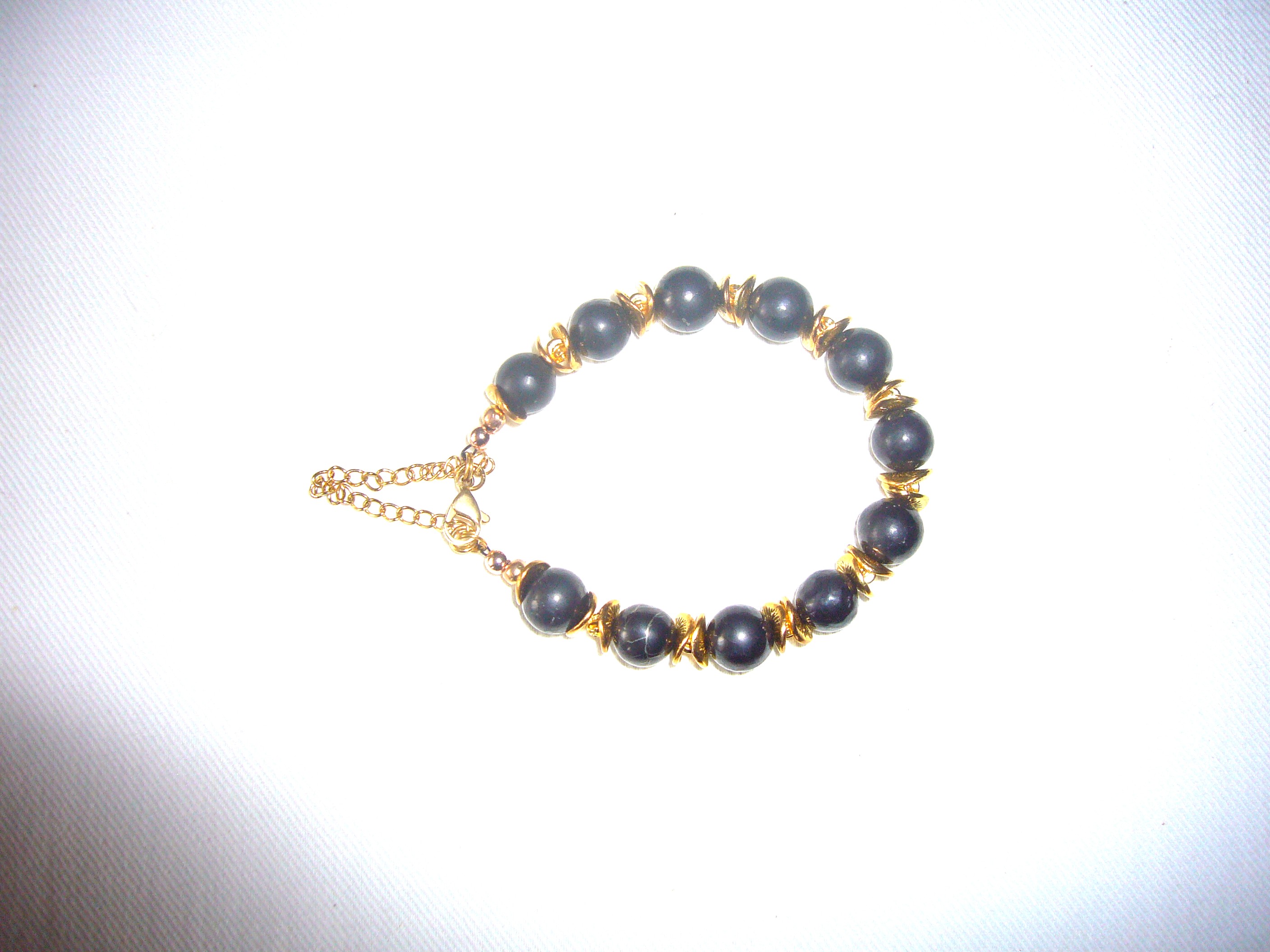 Shungite bracelet with gold-plated elements